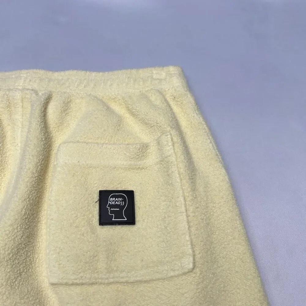 Brain Dead Reverse Fleece Sweatpants Men's Small Yellow Fleece Joggers